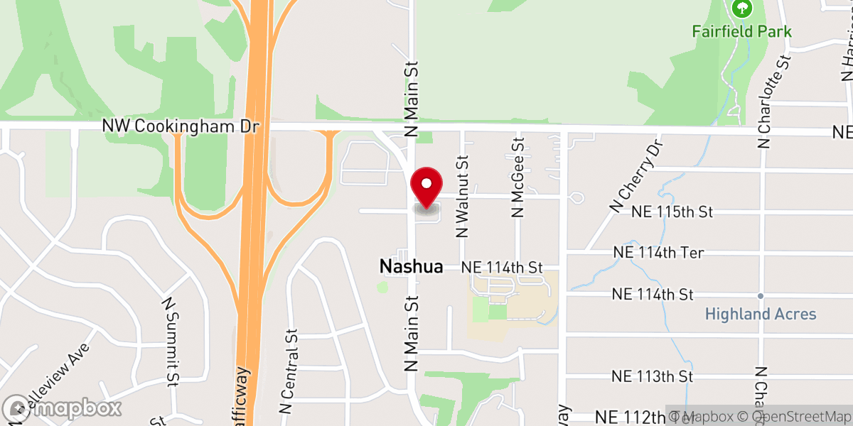Map showing location of Nashua Church of Christ