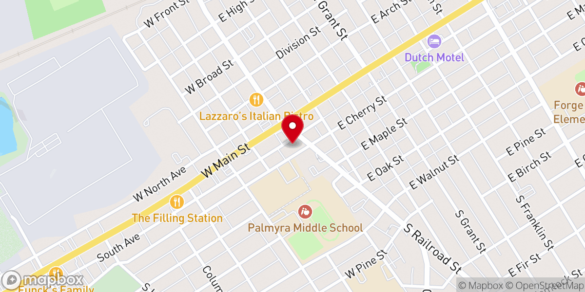 Map showing location of Palm Lutheran Church
