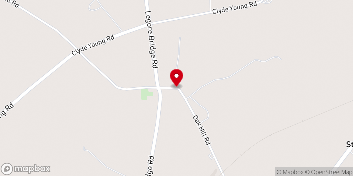 Map showing location of Oak Hill Church Of God