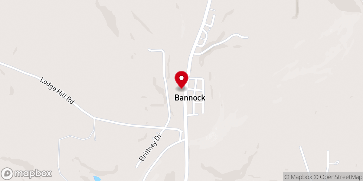 Map showing location of Bannock United Methodist Church