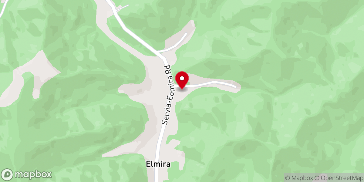 Map showing location of Elmira Baptist Church
