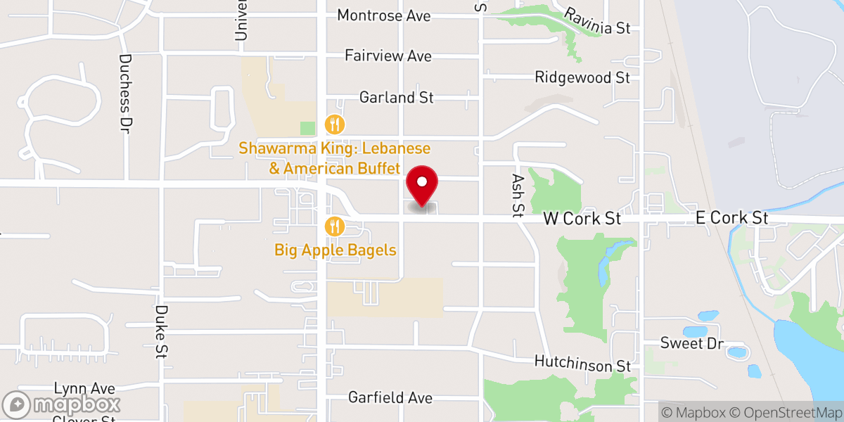 Map showing location of City Church of Kalamazoo