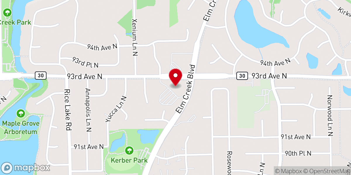 Map showing location of Maple Grove Lutheran Church