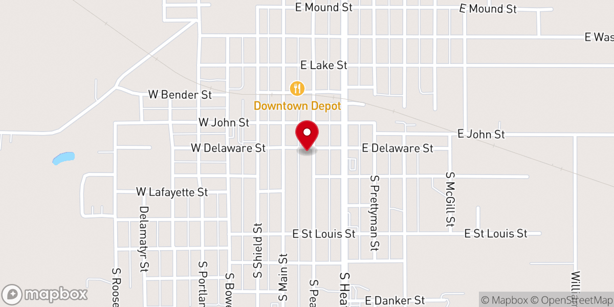 Map showing location of First Christian Church