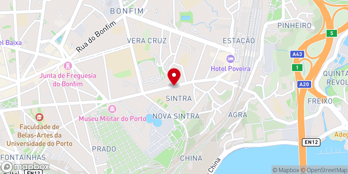 Map showing location of Família Viva Porto (Igreja Evangélica)