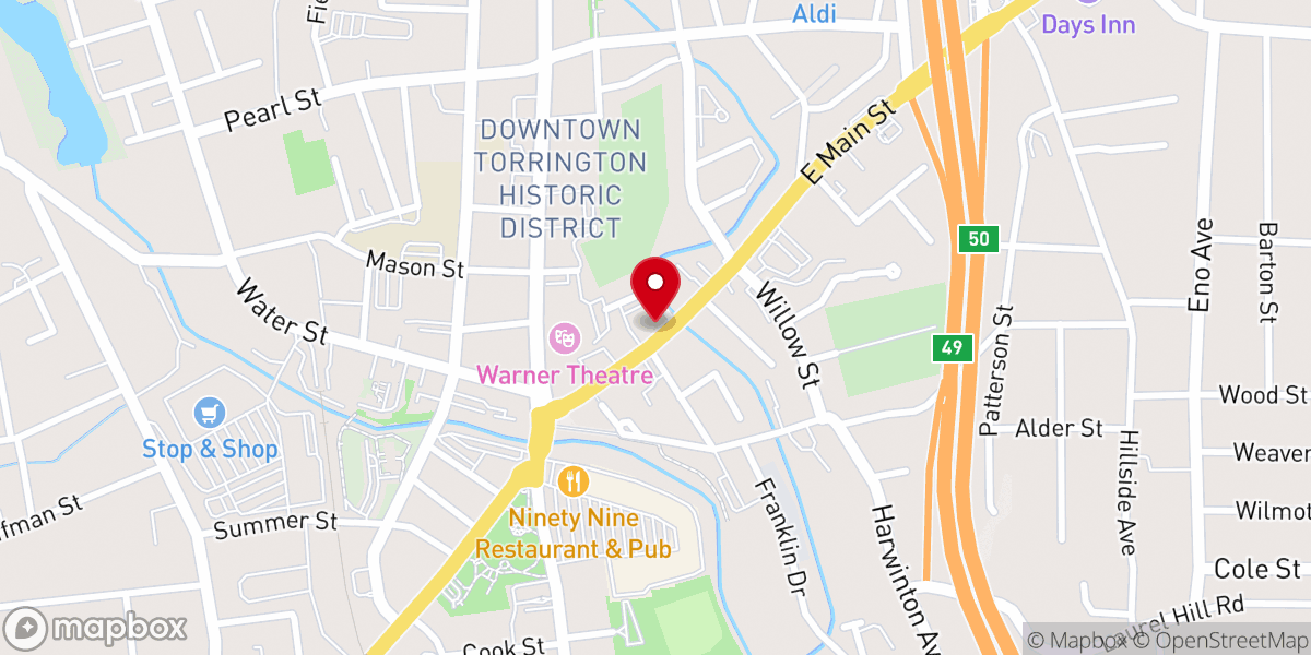 Map showing location of Torrington Priests Residence
