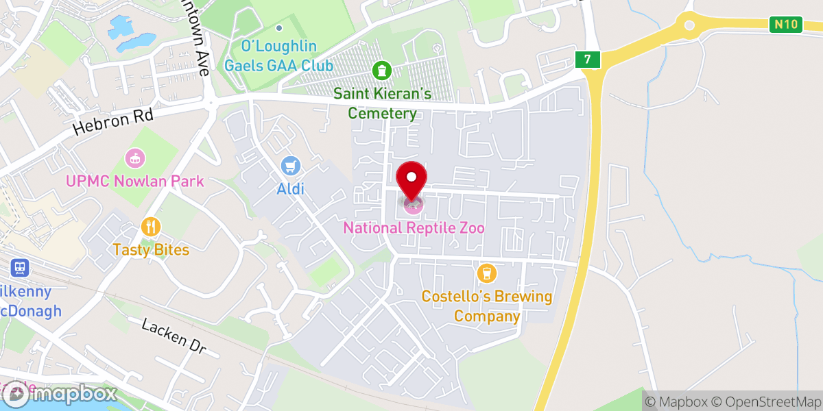 Map showing location of The National Reptile Zoo