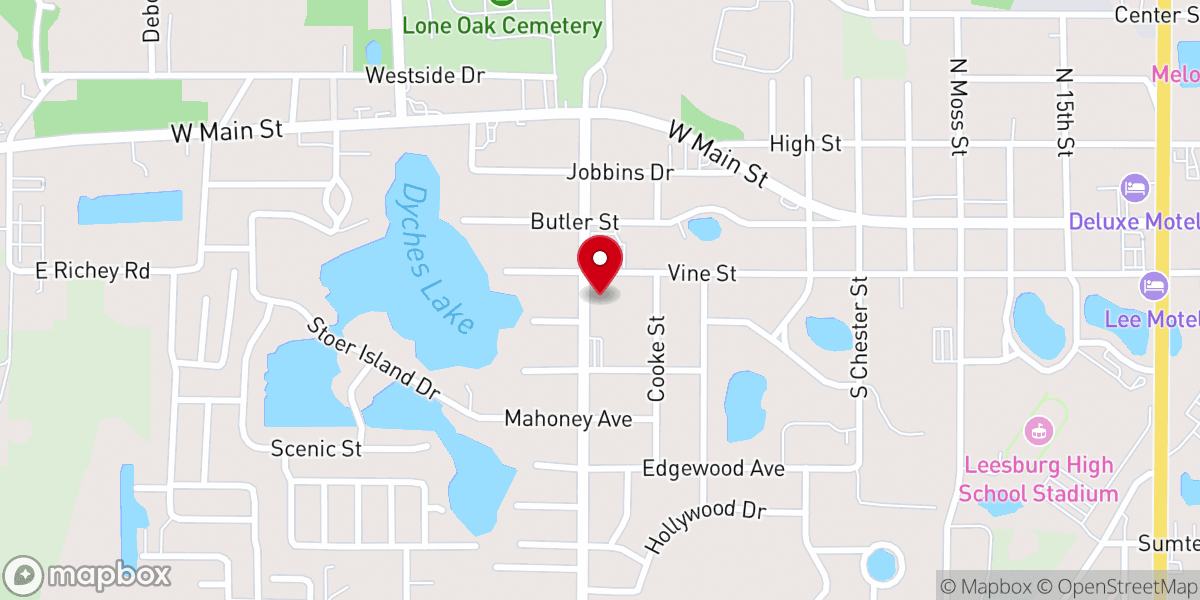 Map showing location of First Presbyterian Church