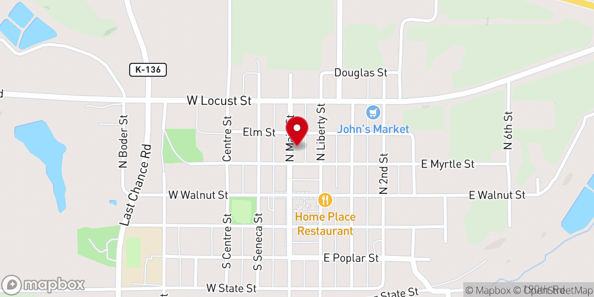 Map showing location of First Bptist Church