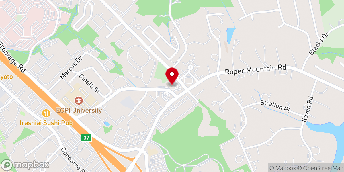 Map showing location of Roper Mountain Baptist Church