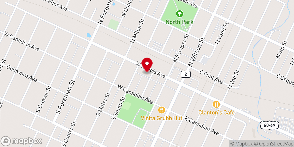 Map showing location of Pilgrim Presbyterian Church