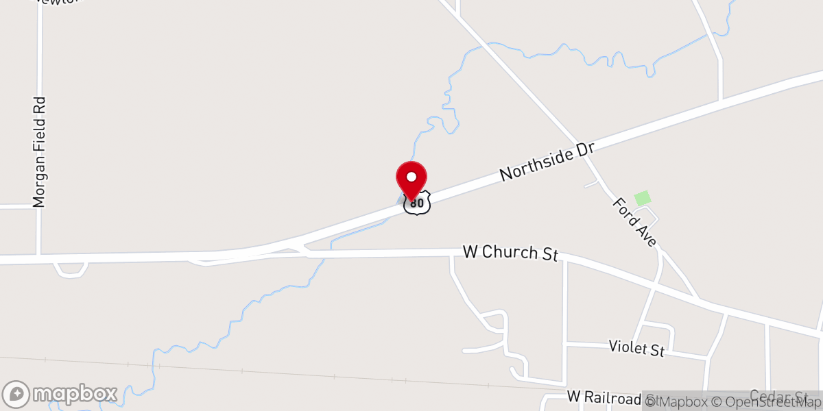 Map showing location of Newton First Methodist Protestant Church
