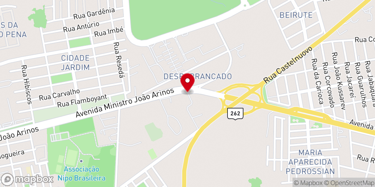 Map showing location of Igreja Ágape