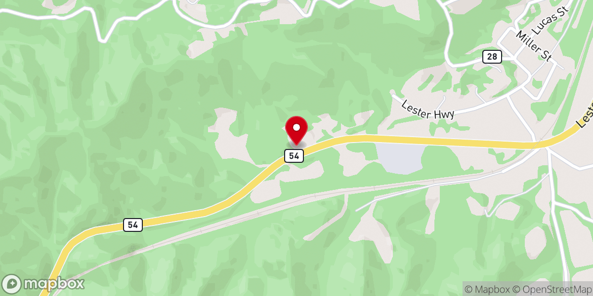 Map showing location of Lester Baptist Church