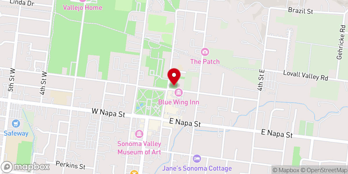 Map showing location of Sonoma State Historic Park