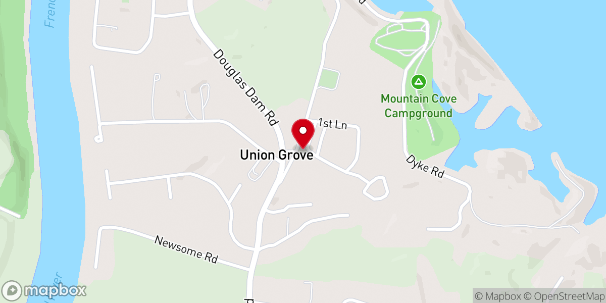 Map showing location of Mountain View Church of Christ