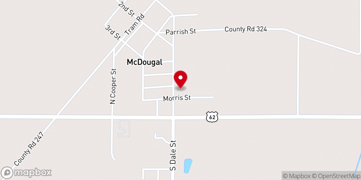 Map showing location of Morris Chapel General Baptist Church