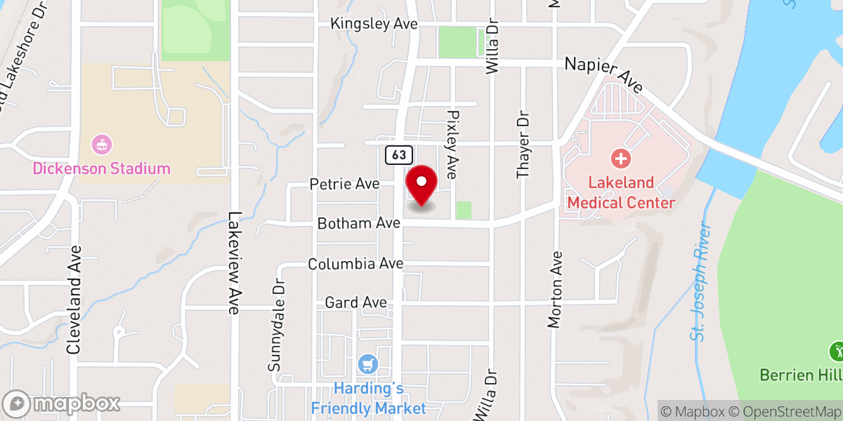 Map showing location of First Church of God