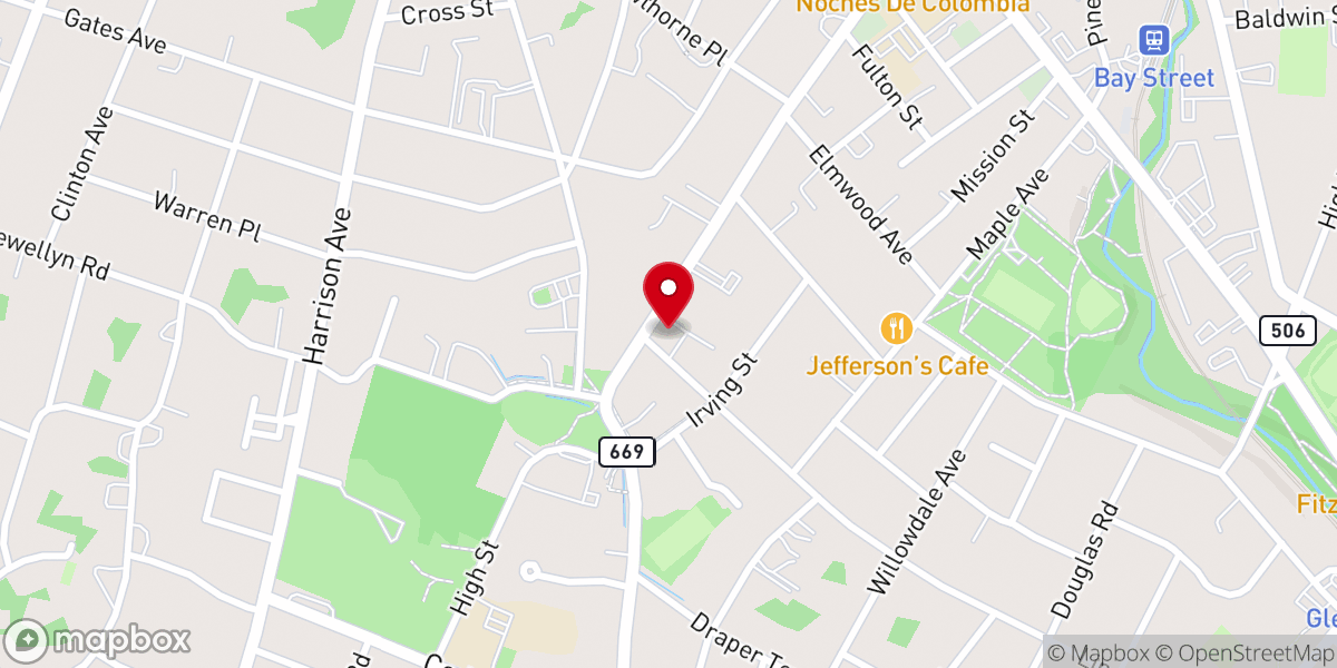 Map showing location of St. Paul's Baptist Church