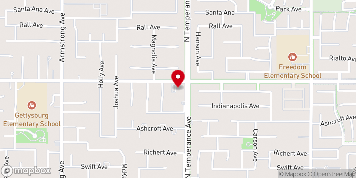 Map showing location of St. Peter Lutheran Church