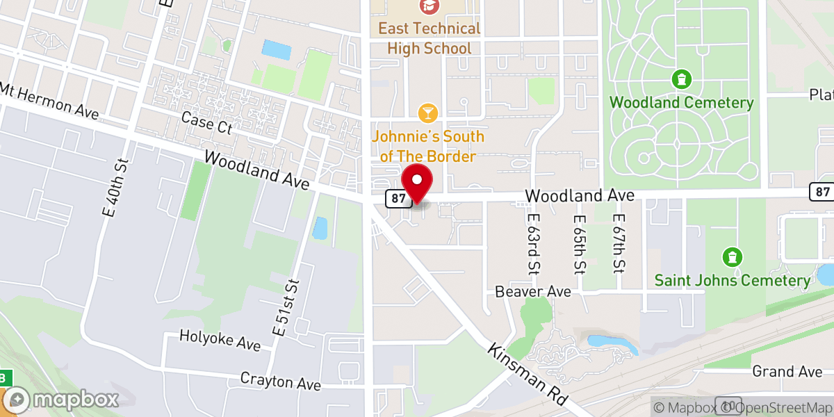 Map showing location of First Beulah Baptist Church