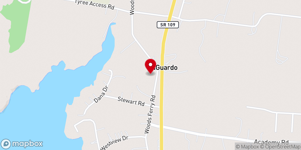 Map showing location of Andrews Tabernacle CME Church