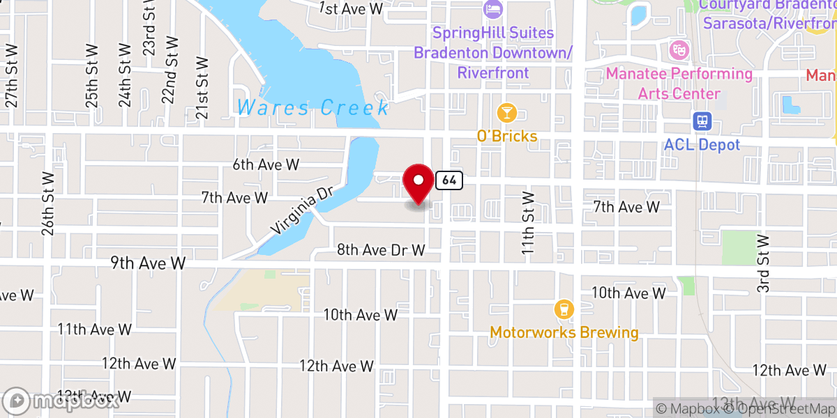 Map showing location of Bradenton Christian Science Church