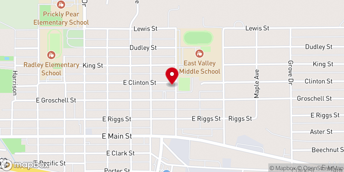 Map showing location of East Valley Forsquare Church
