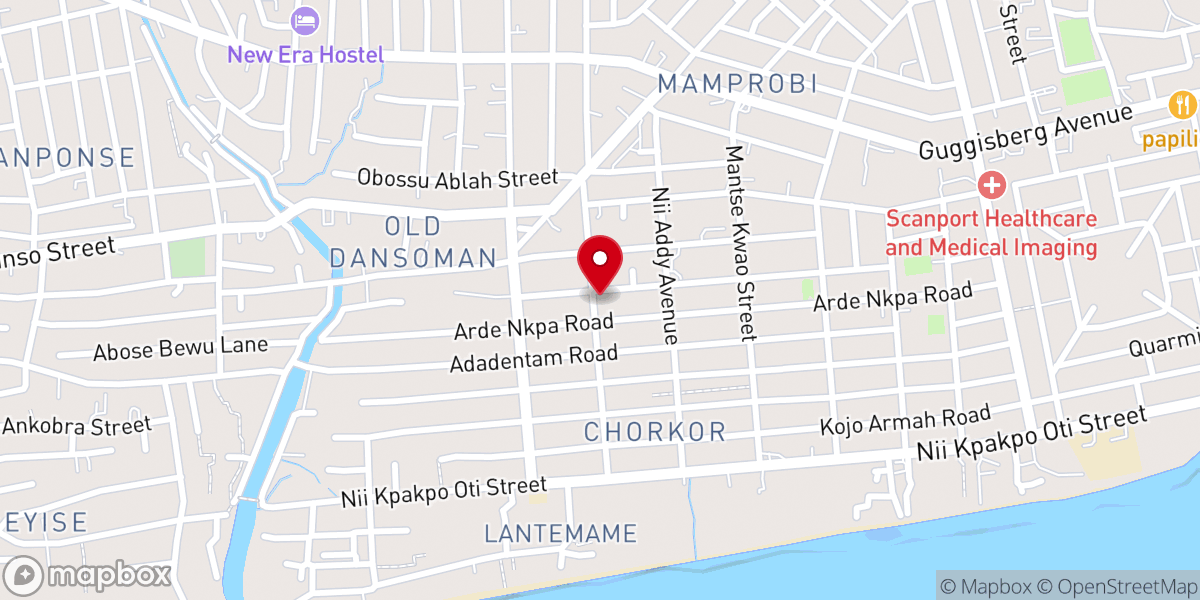 Map showing location of Gethsemane Methodist Church, Mamprobi