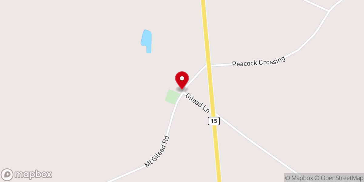 Map showing location of Mt Gilead Primitive Baptist