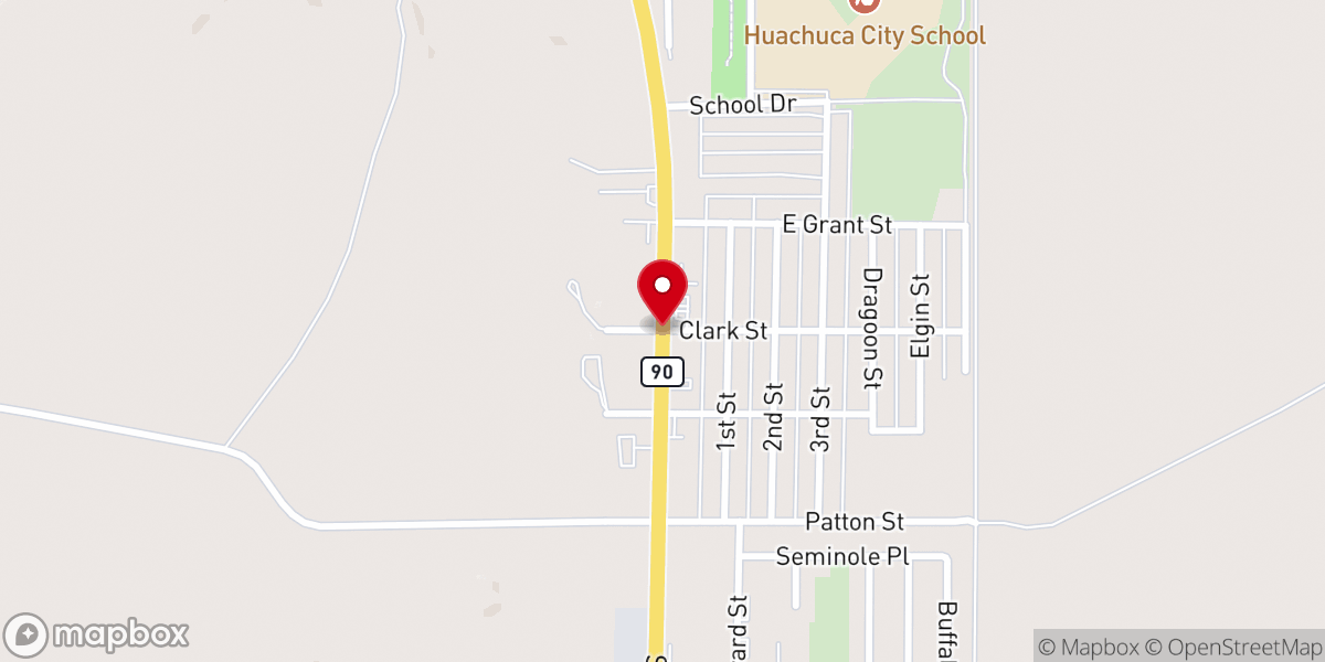 Map showing location of Huachuca City