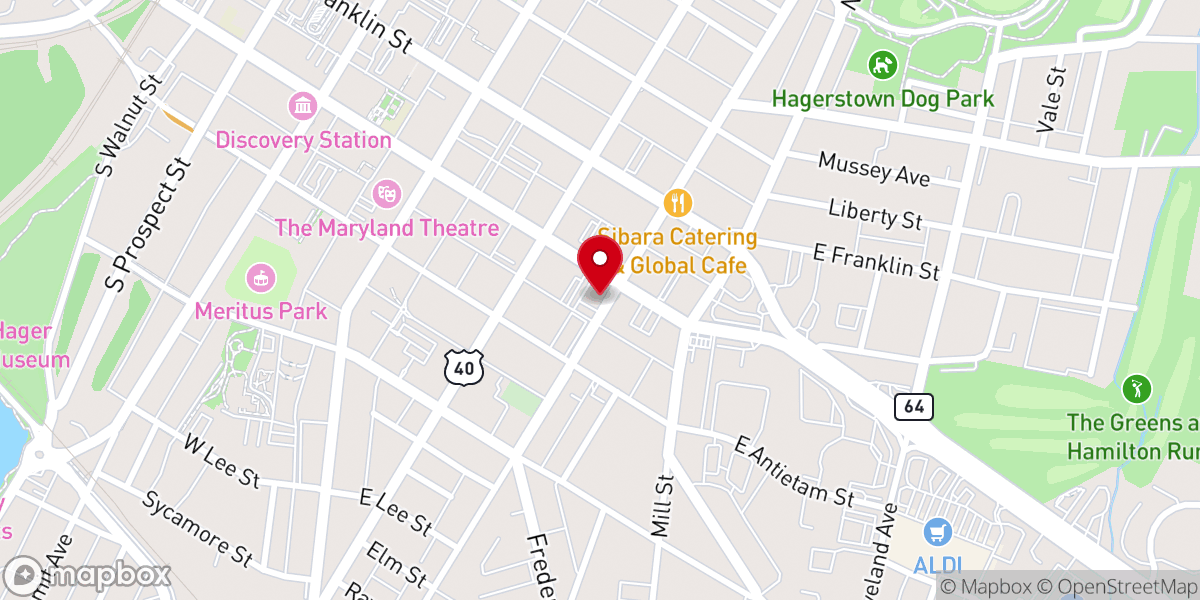 Map showing location of Gay Street Brethren Church