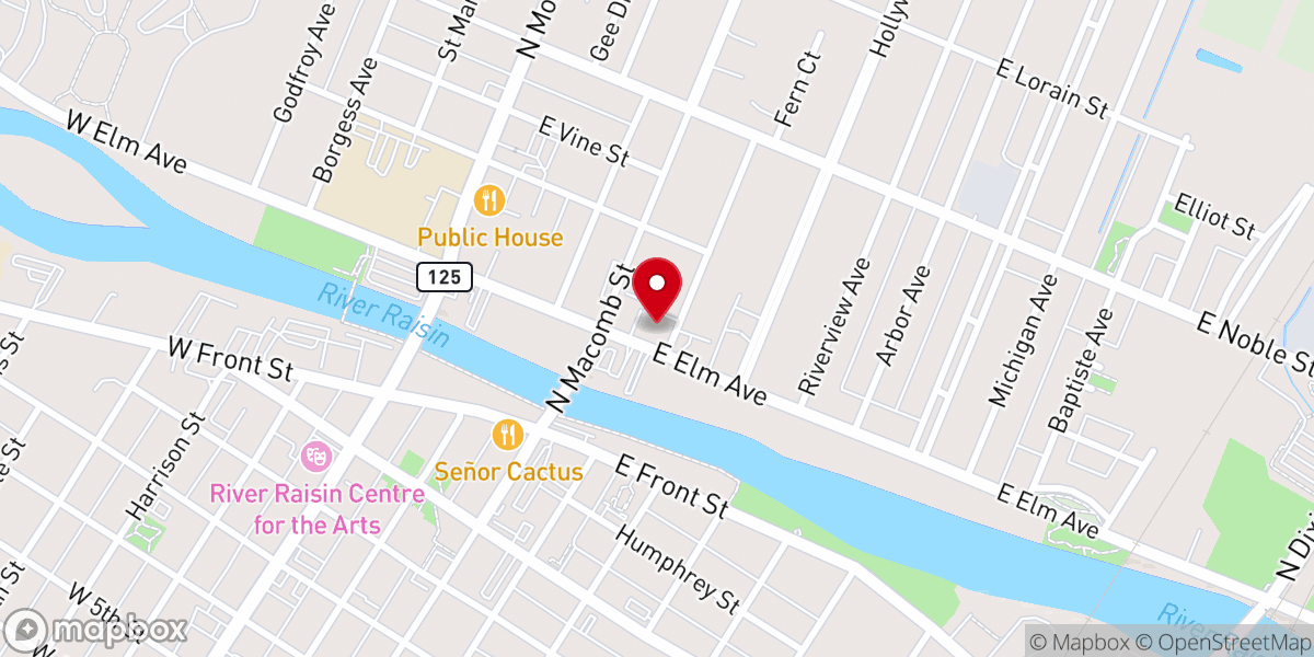 Map showing location of Christ Lutheran Church