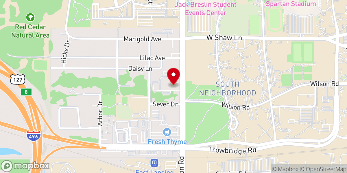 Map showing location of University Lutheran Church