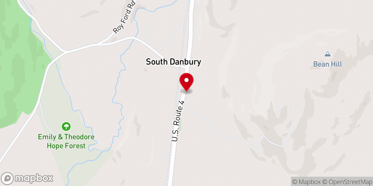 Map showing location of South Danbury Christian Church UCC 1867