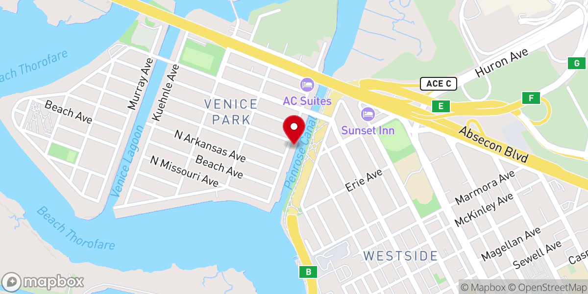 Map showing location of The Love Center Church
