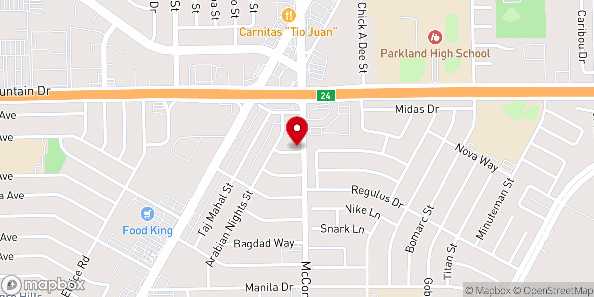 Map showing location of Mountainside Church