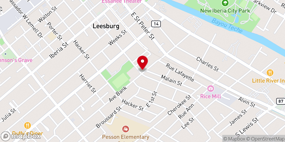 Map showing location of Disch-DeClouet Social Service Center