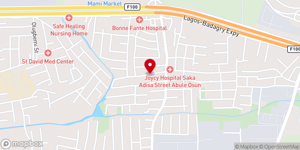 Map showing location of The Apostolic Church Nigeria, Onireke District center