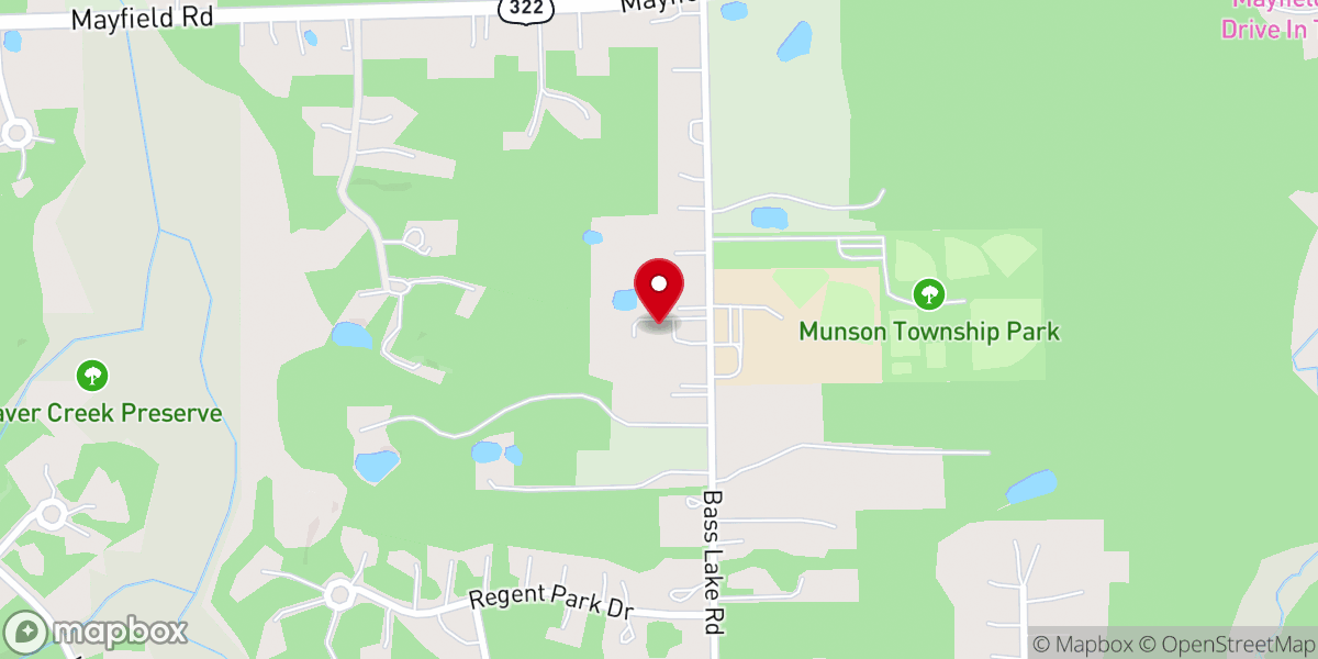 Map showing location of Peace Lutheran Church Munson Ohio