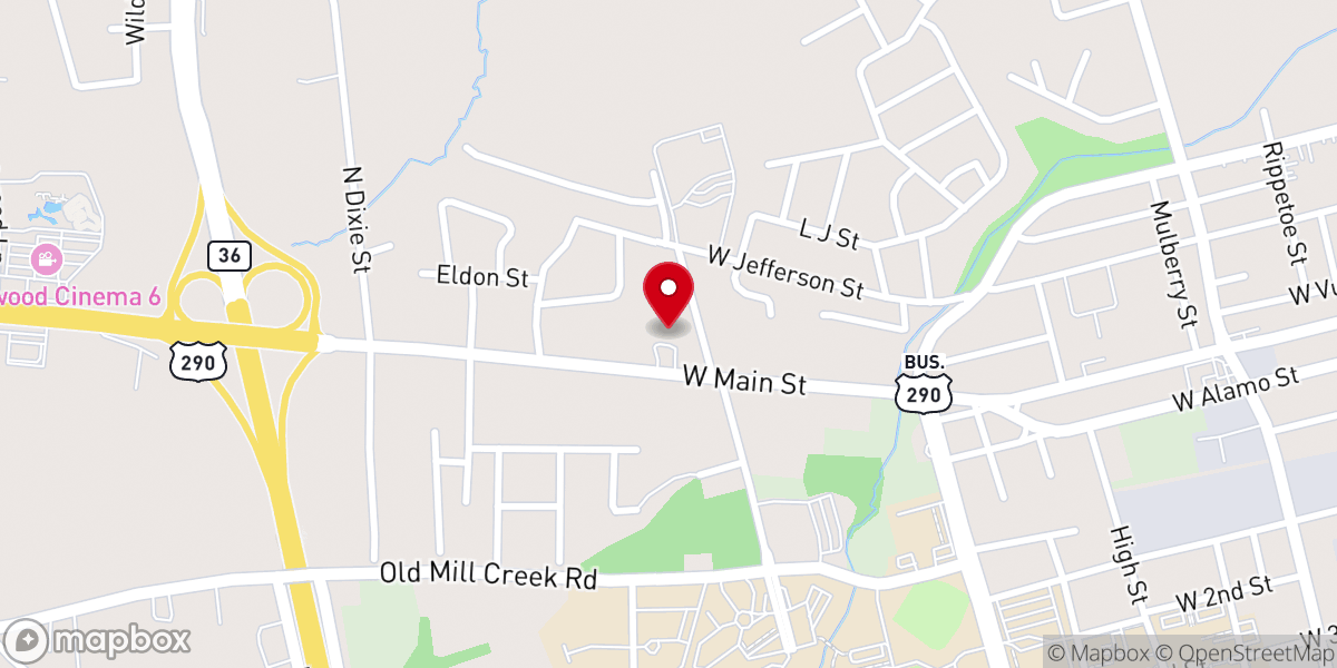 Map showing location of Memorial Oaks Chapel