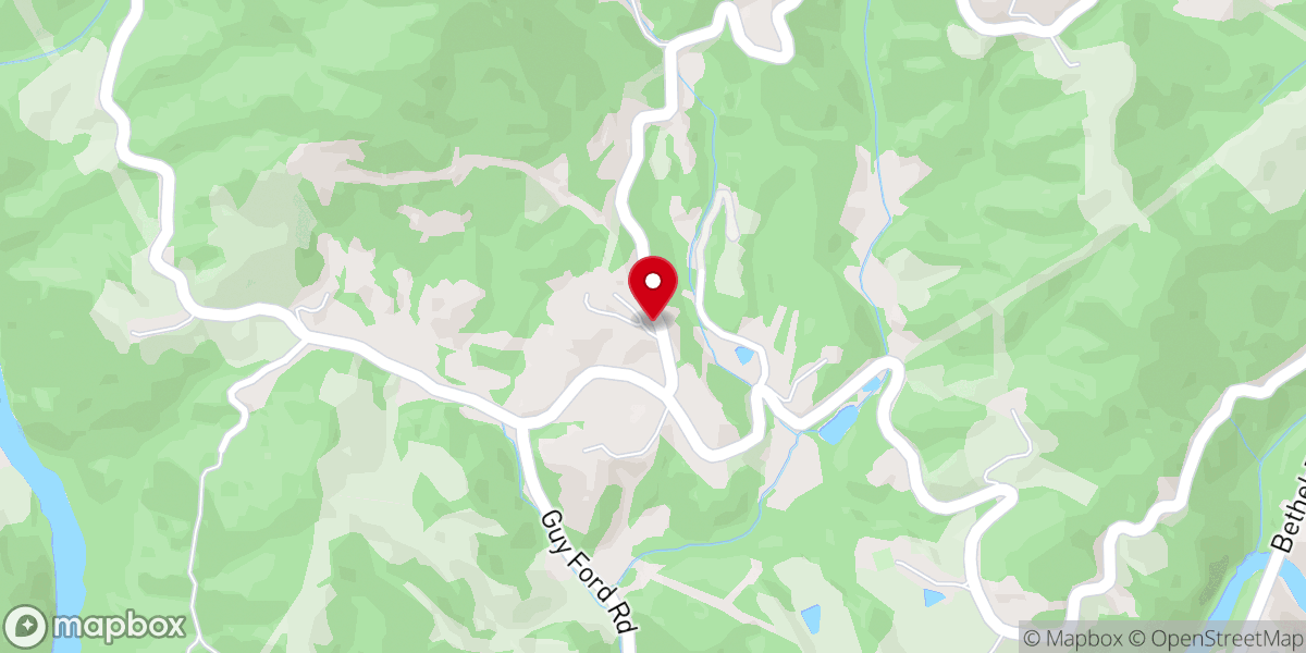 Map showing location of Timbered Ridge Baptist Church