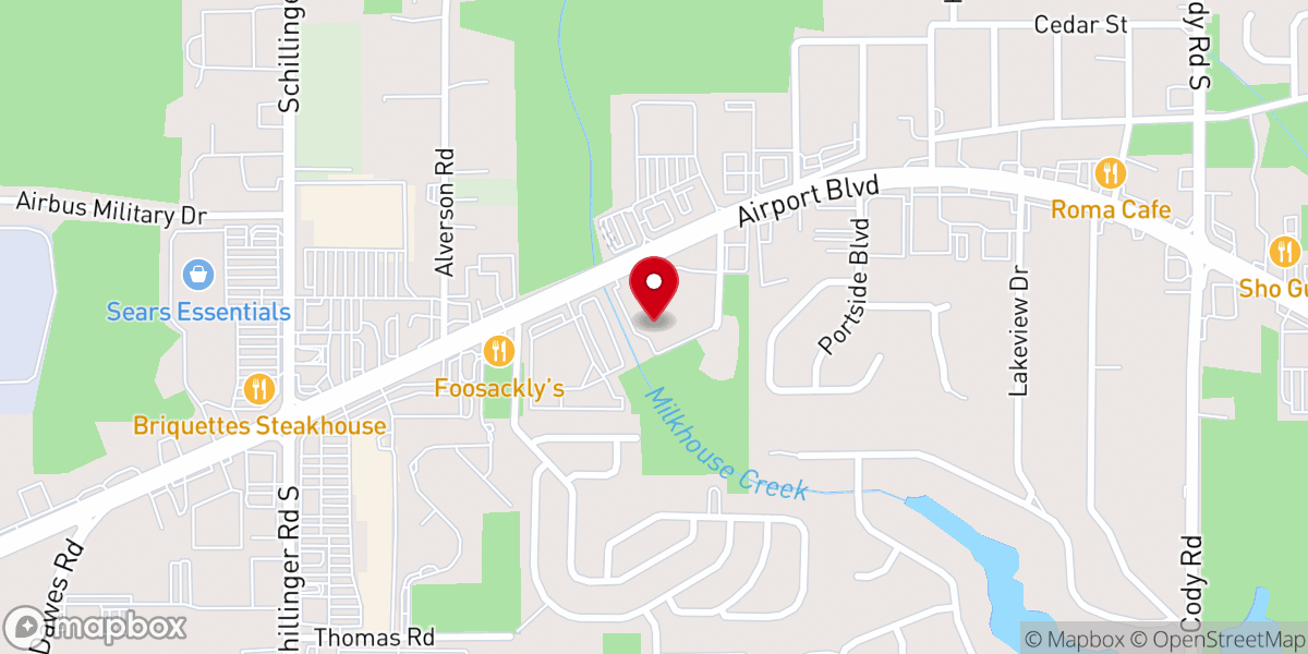 Map showing location of West Mobile Baptist Church