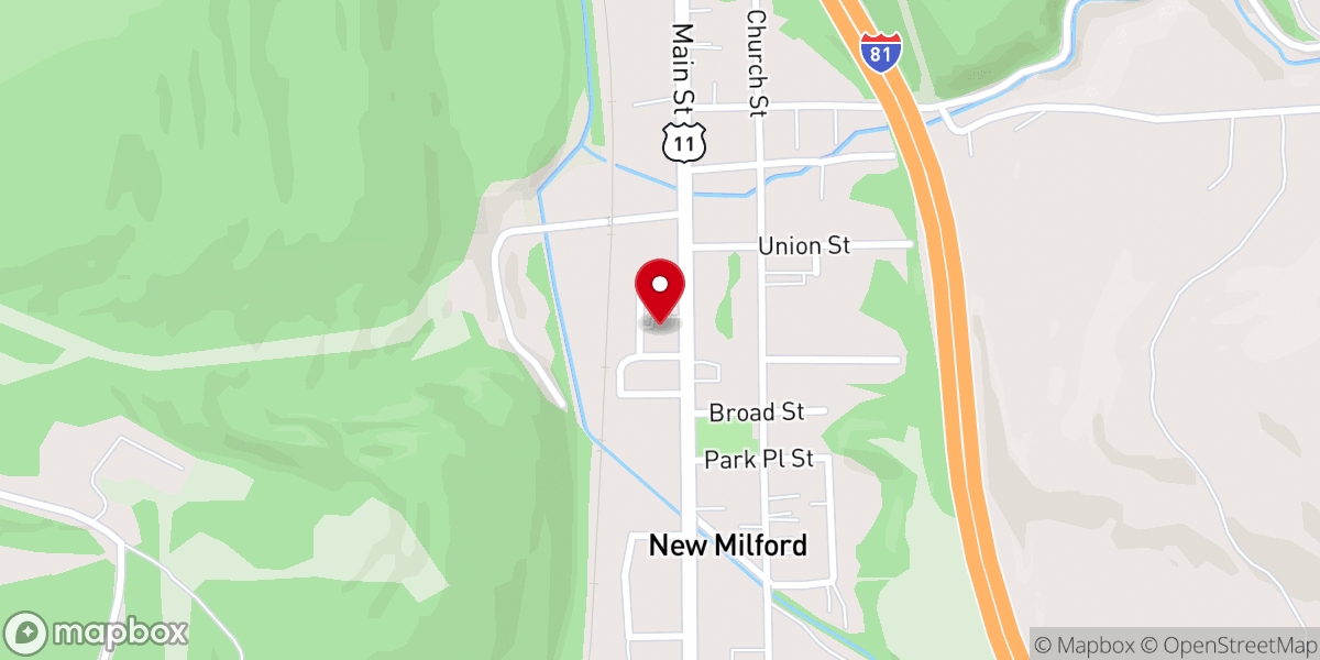 Map showing location of First Baptist Church