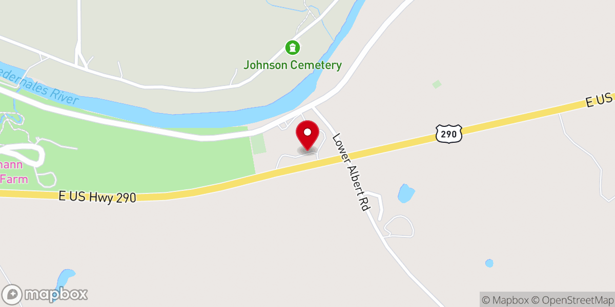 Map showing location of Gillespie County Safety Rest Area