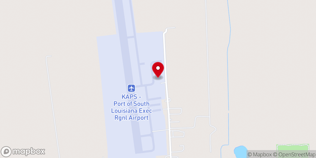 Map showing location of Port of South Louisiana Executive Regional Airport