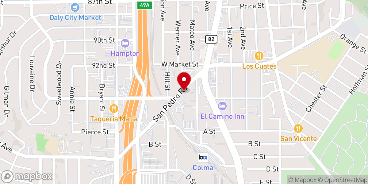 Map showing location of Holy Angels Church