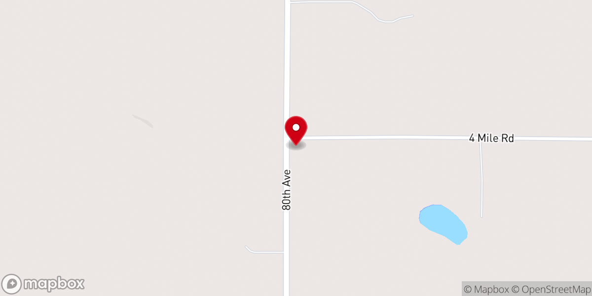 Map showing location of Evart Bible Methodist Church