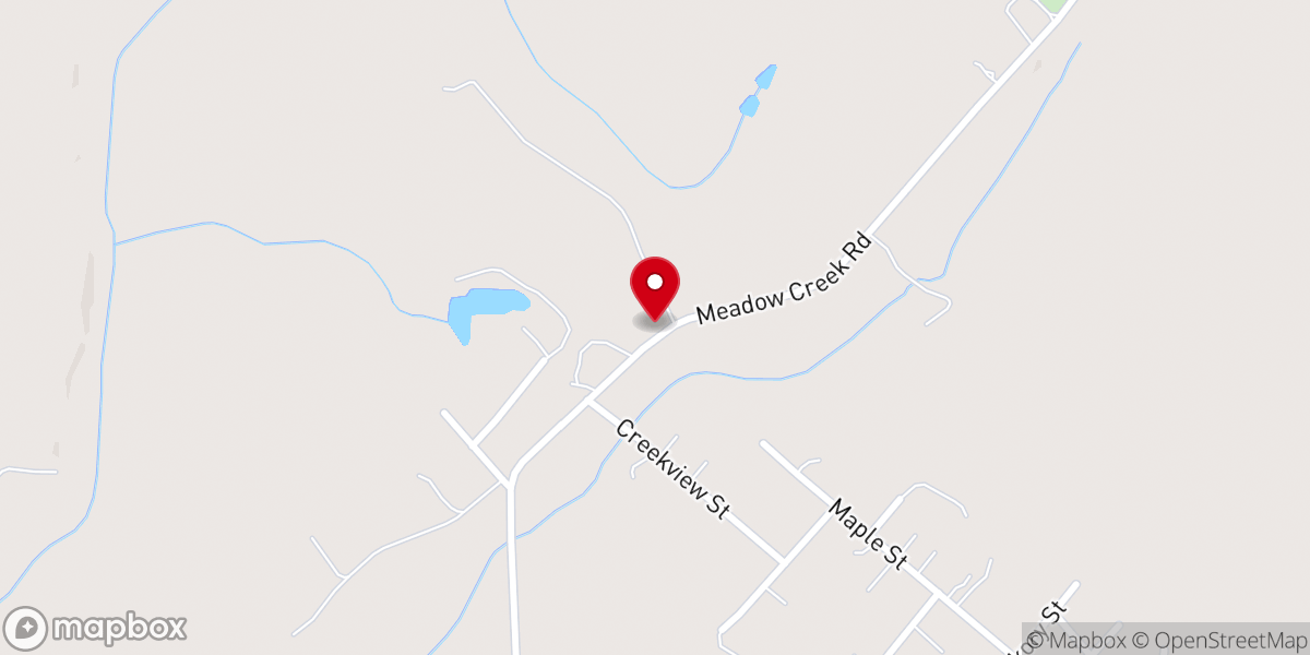 Map showing location of Meadow Creek Farm