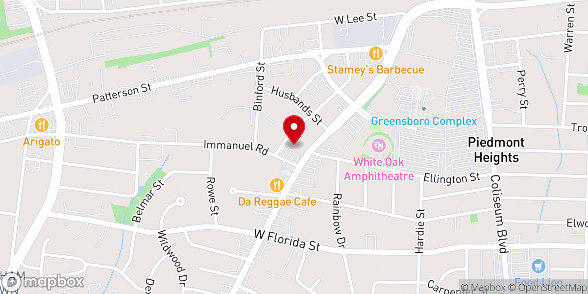 Map showing location of Immanuel Baptist Church